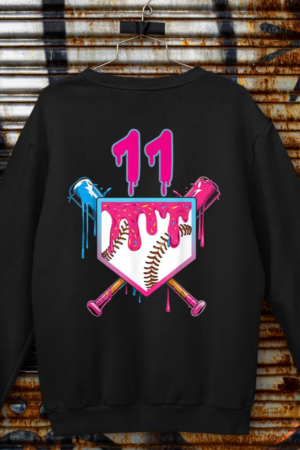 11th Birthday Baseball Ice Cream Drip For Kids Sweatshirt