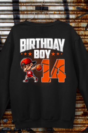 14th Birthday Boy Basketball 14 Years Old Boy Birthday Sweatshirt