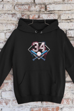 34th Birthday Baseball Home Ice Cream Sprinkle Hoodie