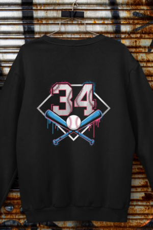34th Birthday Baseball Home Ice Cream Sprinkle Sweatshirt