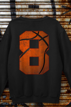 8th Birthday Party Eight 8 Year Old Basketball Bday Boy Sweatshirt