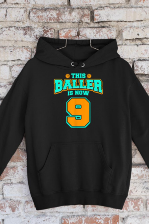 9th Birthday Shirt For Boys Basketball 9 Years Old Kids Gift Hoodie