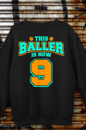 9th Birthday Shirt For Boys Basketball 9 Years Old Kids Gift Sweatshirt