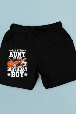 All Star Aunt Of The Birthday Boy Basketball Soccer Sport Short