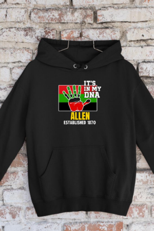 Allen, AU, Red, Black and Green HBCU Long Sleeve Hoodie