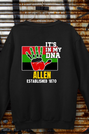 Allen, AU, Red, Black and Green HBCU Long Sleeve Sweatshirt
