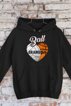 Ball Grandma Volleyball Basketball Heart Hoodie