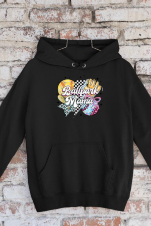 Ballpark Mama Mom Baseball Softball Game Day Mother's Day Hoodie