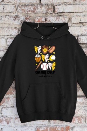 Baseball And Softball Mom Game Day Vibes Coquette Bow Women Long Sleeve Hoodie
