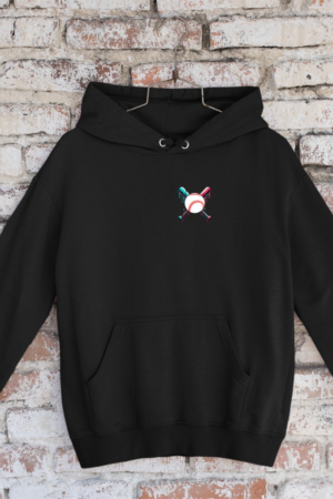 Baseball Bat Drip with Melting Ice Cream Drippy Pocket Long Sleeve Hoodie