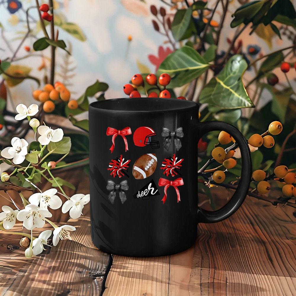 Cheer Coquette Bow American Football Autumn Thanksgiving Mug: The Perfect Blend of Style and Functionality image 21
